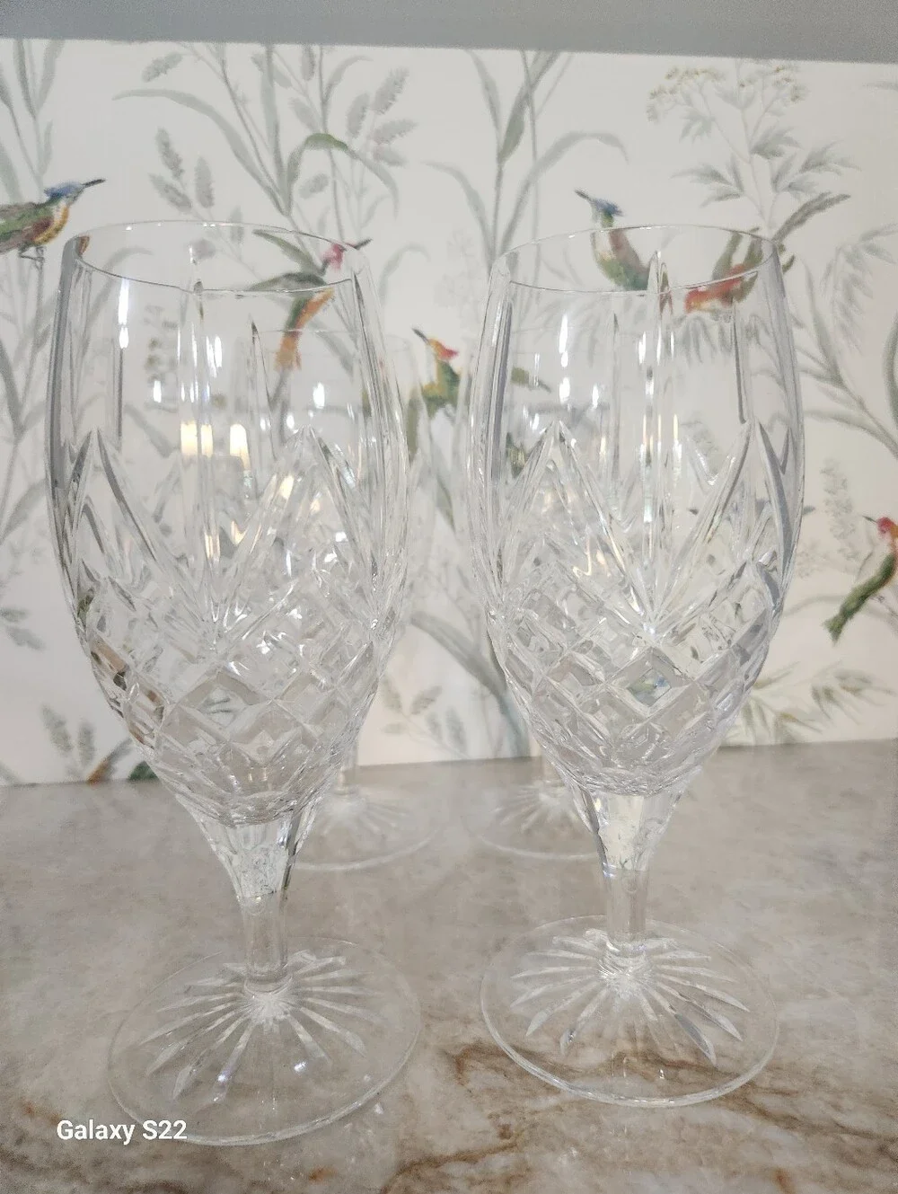 Provence Crystal Cut Iced Tea Glasses - Clear Stemware Set Of 4